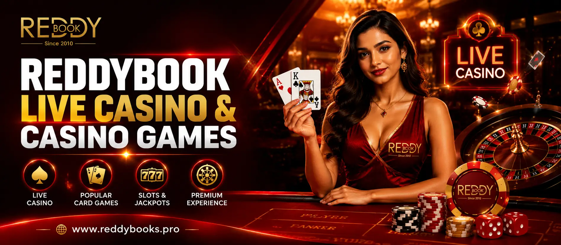 reddybook live casino and casino games